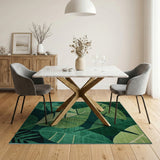 Green Lush Green Banana Leaf Area Rug