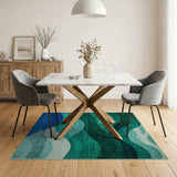Ocean Wave Blue Teal Area Rug