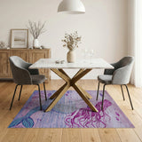 Whimsical Pink Mermaid Underwater Area Rug