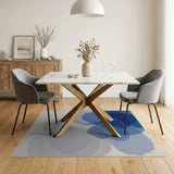 Abstract Blue Overlapping Clouds Area Rug