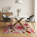Blush Pink Blush Pink Daisy Floral Area Rug