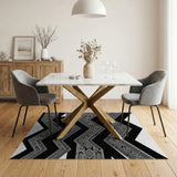 Bold Heritage Tribal Black White Area Rug