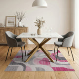 Geometric Modern Pink Grey Abstract Geometric Area Rug