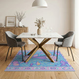 Cute Kawaii Mermaid with Colorful Fish Area Rug