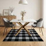 Plaid Black and White Distressed Black White Plaid Area Rug