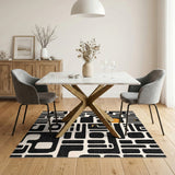 Bold Geometric Black White No. 13 Area Rug