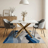 Blue Mountain Peaks Geometric Area Rug
