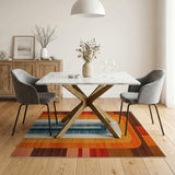 Bold Geometric Orange Arch Area Rug