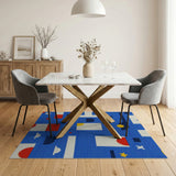 Geometric Modern Bold Blue Geometric Abstract Area Rug