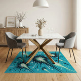 Teal Cosmic Shooting Stars Area Rug