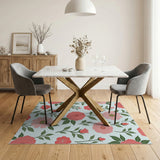 Vintage Pink Rose Daisy Floral Area Rug