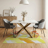 Geometric Modern Vibrant Orange Chevron Geometric Area Rug