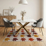 Autumn Maple Leaves Multi-Color Area Rug