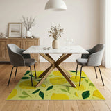 Yellow Sunny Lemon Slices Yellow Area Rug