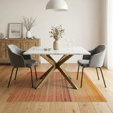 Orange Distressed Orange Striped Vintage Area Rug