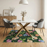 Vibrant Sweet Pea Floral Area Rug