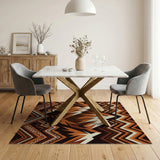 Southwestern Geometric Mountain Peaks Rug