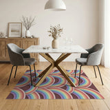 Rainbow Arch Overlap Multi-Color Area Rug
