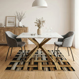 Beige and Neutral Beige Woven Basket Weave Area Rug
