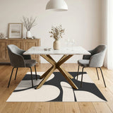 Abstract Area Black and White Black White Abstract Area Rug