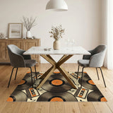 Retro Vinyl Records Cassette Area Rug