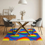 Vibrant Rainbow Balloon Kids Area Rug