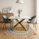 Radiant Sun Mandala Area Rug