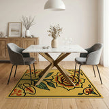 Vintage Sunflower Floral Area Rug