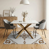 ODIKA Ornate Brown Floral Area Rug