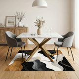 Abstract Area Abstract Brown Wave Area Rug