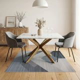 Blue and Teal Geometric Modern Modern Geometric Blue Grey Area Rug