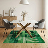 Emerald Green Geometric Block Geometric Modern Area Rug