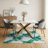 Emerald Green Geometric Abstract Geometric Modern Area Rug