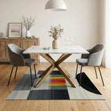 Abstract Multi-Color Geometric Stripe Area Rug