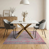Pink Pink Grey Geometric Tribal Area Rug