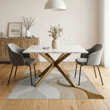 Beige Neutral Wave Abstract Area Rug