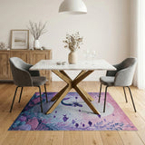 Dreamy Purple Mermaid Moonlit Ocean Rug