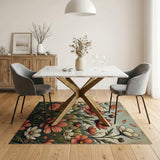 Vintage Orange Cosmos Floral Area Rug