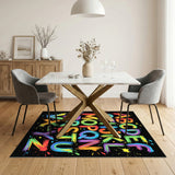 Rainbow Alphabet Splash Kids Area Rug