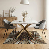 Sunburst Compass Distressed Area Rug