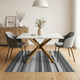 Black and White Bold Black White Horizontal Striped Rug