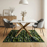 Mossy Green Egg Carton Area Rug