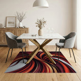 ODIKA Modern Abstract Swirl Area Rug - Washable Low Pile Non-Slip Carpet