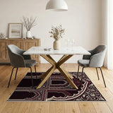 Ornate Red Arched Persian Area Rug