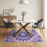 Purple Pink Radiant Mandala Area Rug