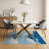 Pixelated Clouds Blue Sky Area Rug