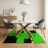 Multi-color and Patterns Vibrant Green Geometric Block Area Rug