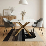 Standing Bear Brown Tan Striped Area Rug