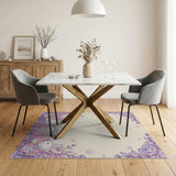 Cute Bunny Purple Floral Area Rug