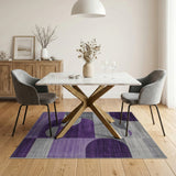 Purple Gray Geometric Abstract Area Rug